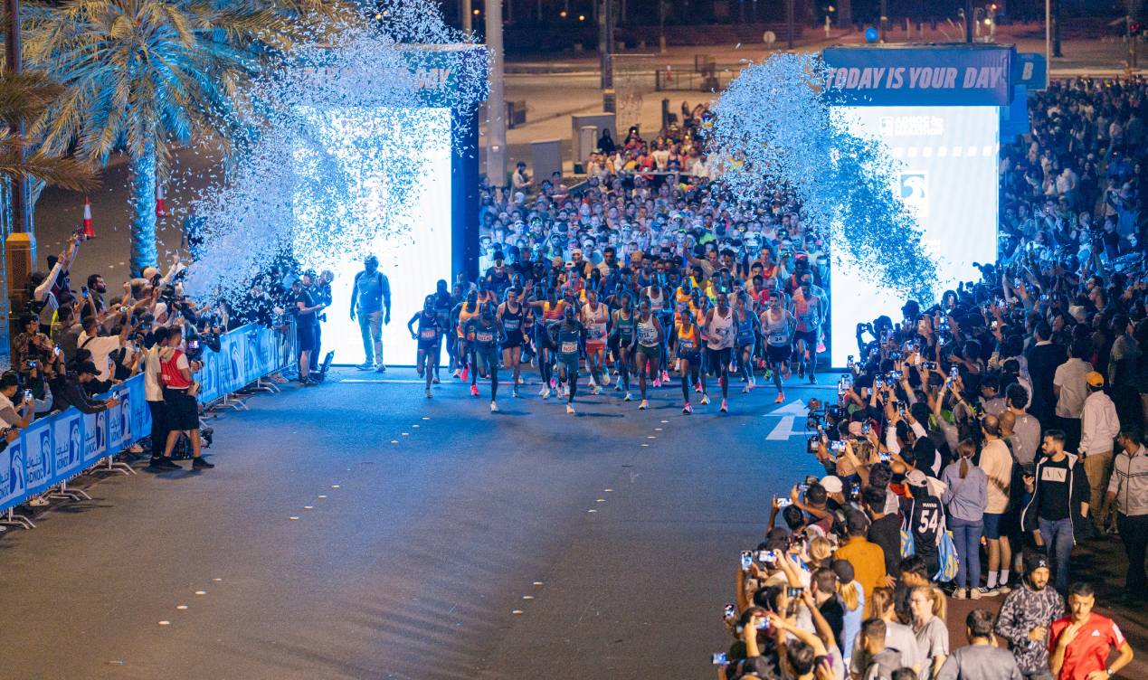 Record breaker! 25,000 people line the streets of UAE capital for fifth edition of ADNOC Abu Dhabi Marathon as Brigid Kosgei sets new women’s record